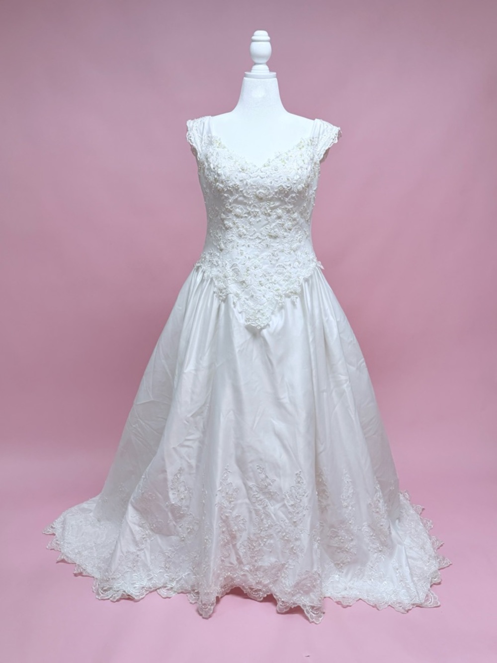 Nina Balducci White/Ivory Lace Applique  Wedding Gown